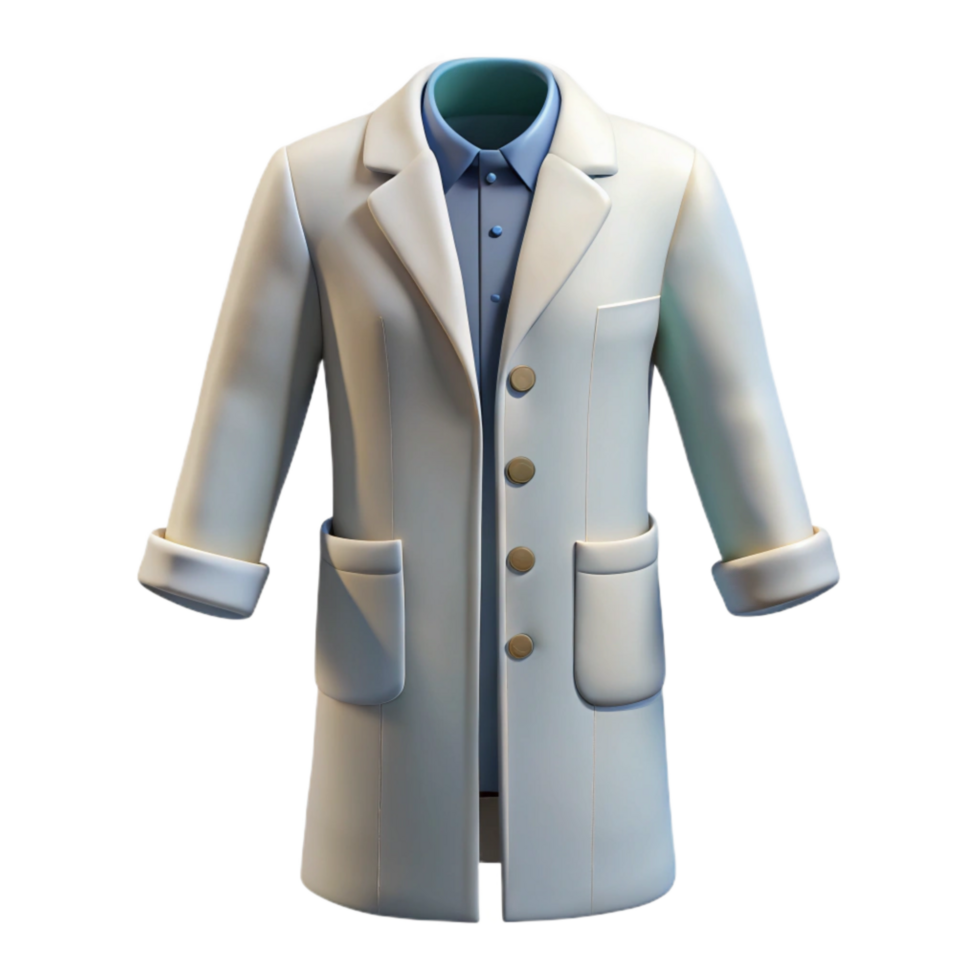 stunning creative White Lab Coat Front View Transparent Cutout detailed png