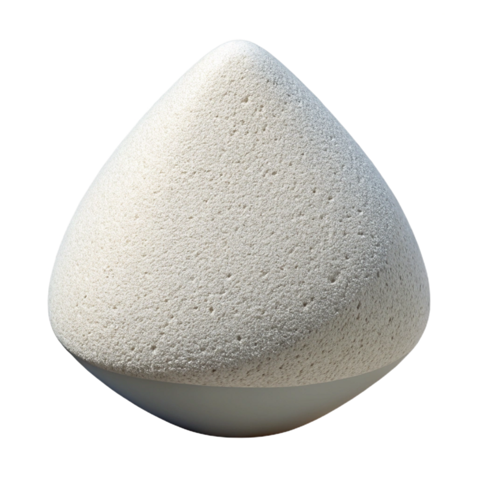 dramatic rustic White Makeup Sponge Wedge Shaped Transparent Background high resolution png