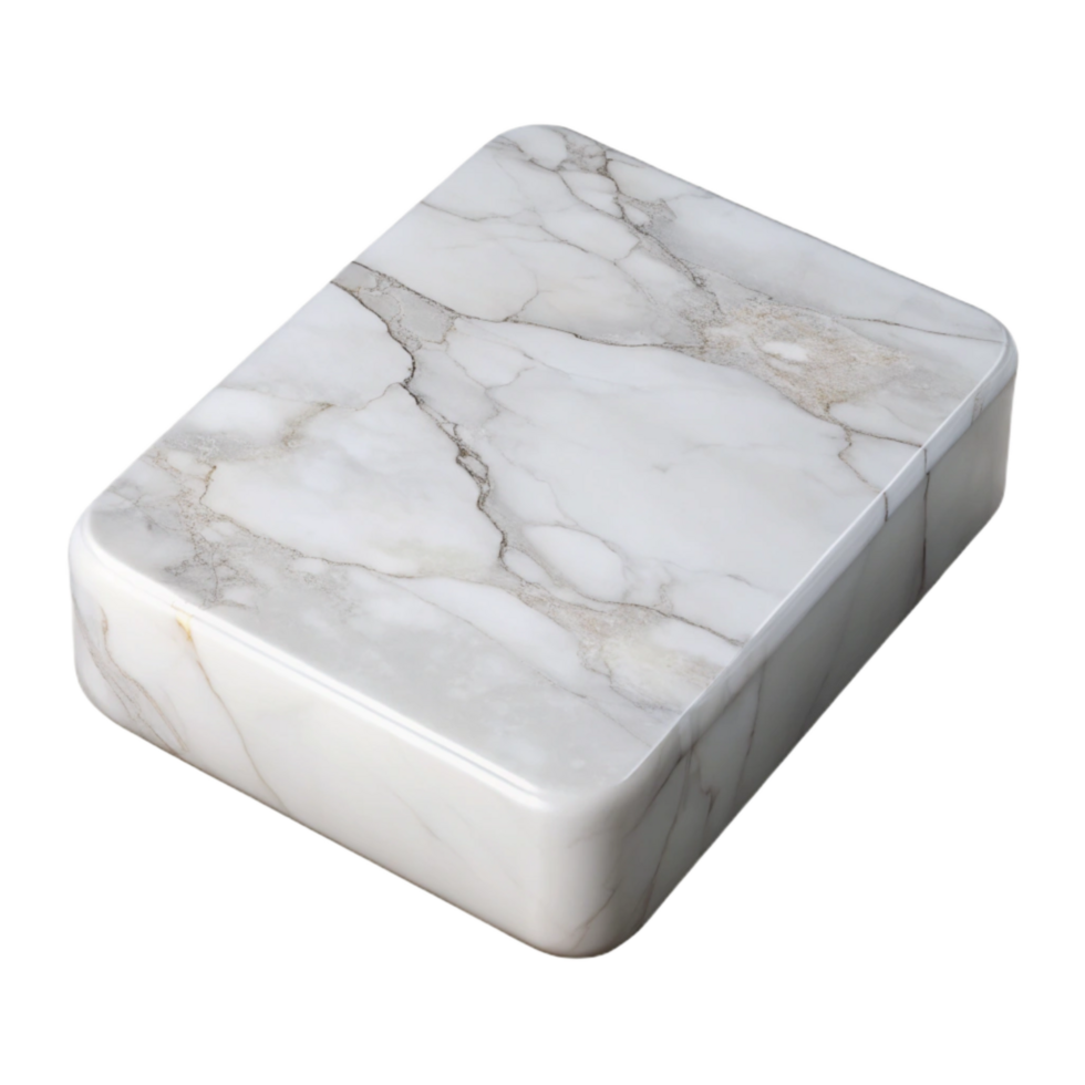 extraordinary classic White Marble Countertop with Veining Isolated Background detailed png