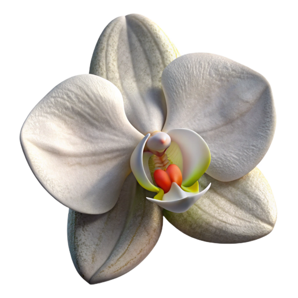 extraordinary abstract White Orchid Flower Closeup Isolated detailed png