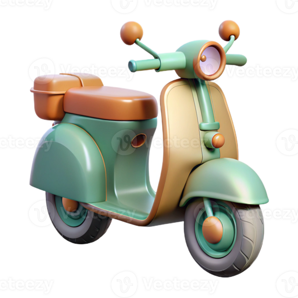 serene contemporary Folding Scooter Front View Cutout with Shadow exclusive png