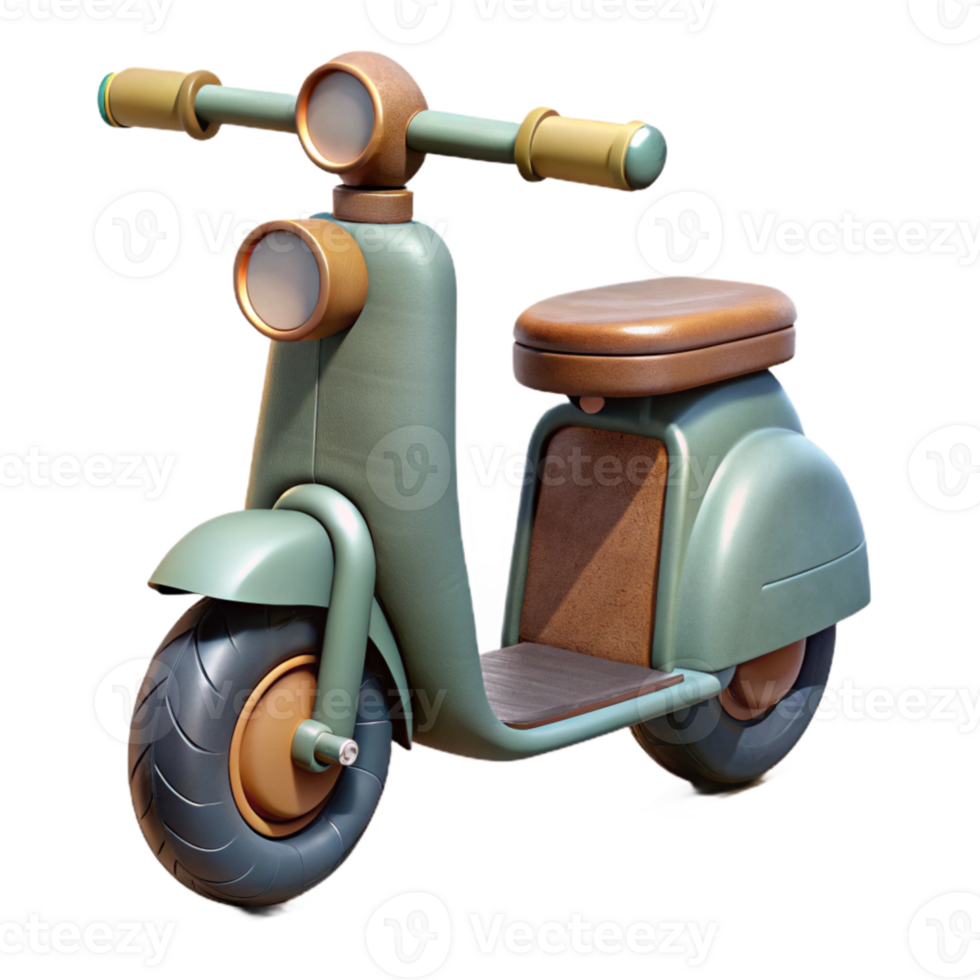 elegant minimalist Folding Scooter Front View Cutout with Shadow original png