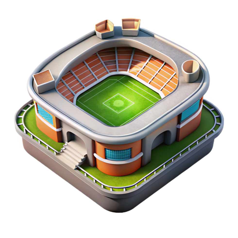 beautiful classic Football Stadium with Field Transparent Background high resolution png
