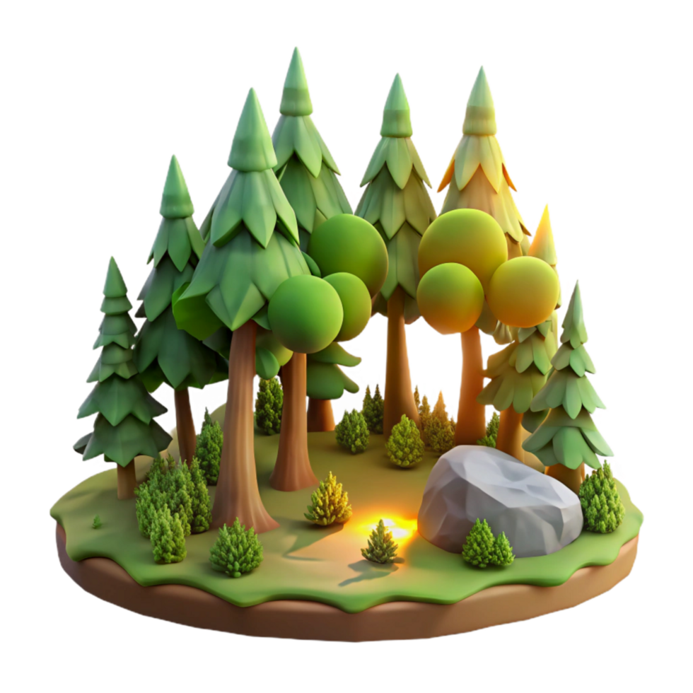elegant traditional Forest Clearing with Sunlight Isolated genuine png