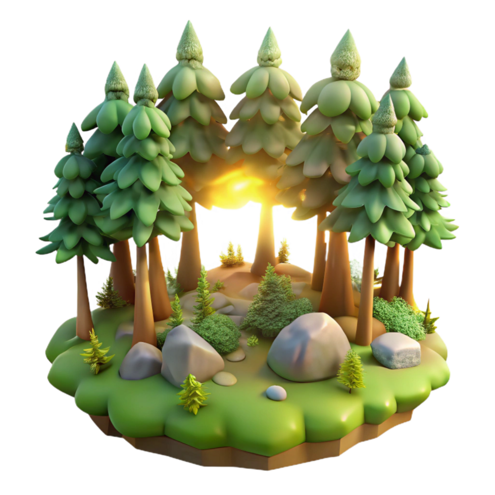 elegant contemporary Forest Clearing with Sunlight Isolated genuine png