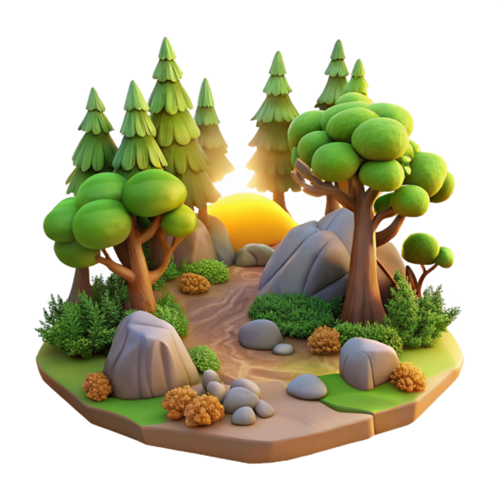 wonderful creative Forest Clearing with Sunlight Isolated high resolution png
