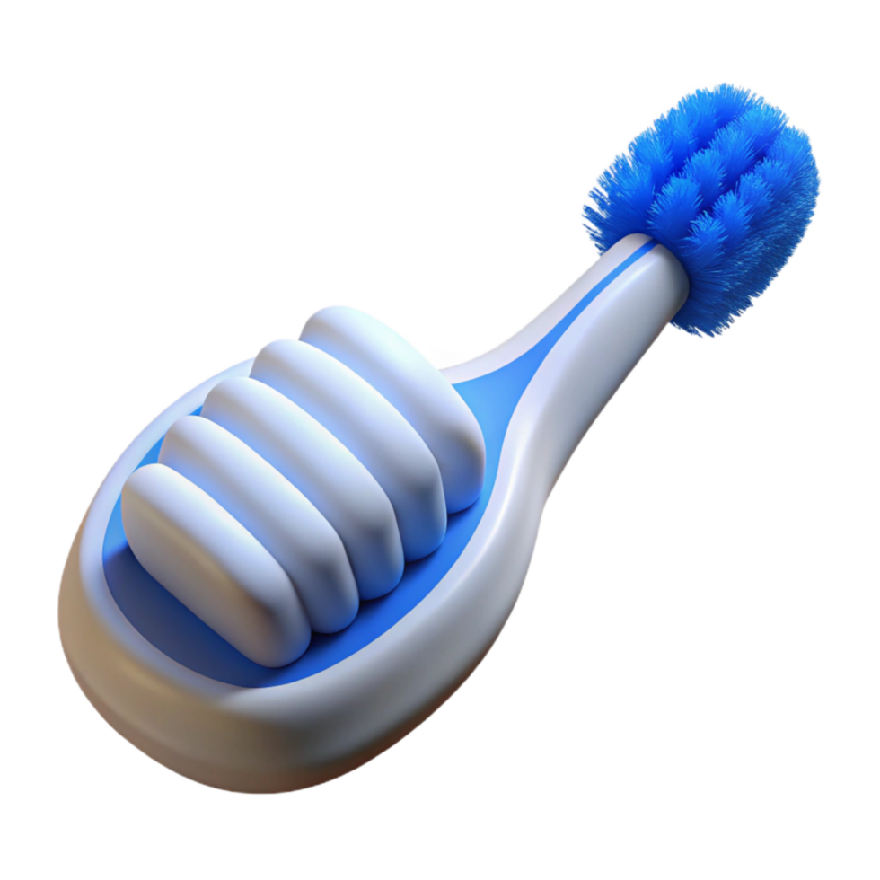 serene artistic White Toothbrush with Blue Bristles Isolated premium png