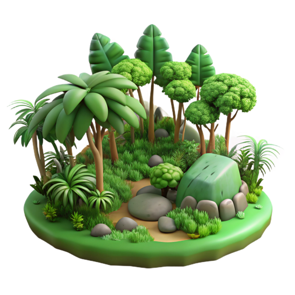 dramatic vintage Forest Ecosystem with Lush Green Foliage Transparent Background professional png