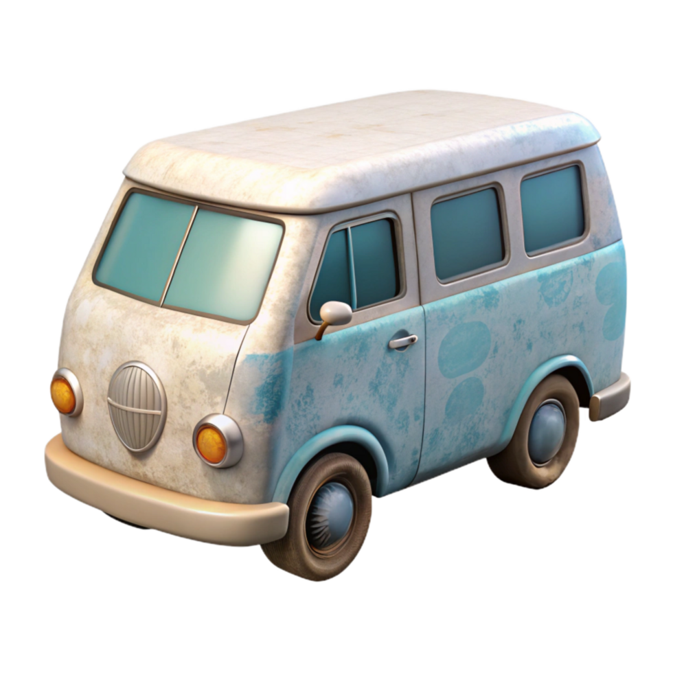 beautiful vintage White Van Transparent Background high quality png