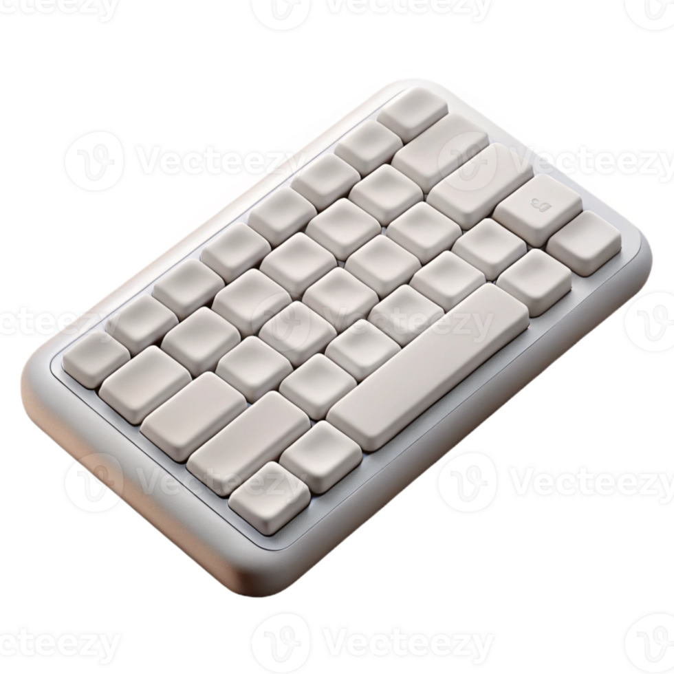 impressive creative White Wireless Keyboard Top Angle Cutout png