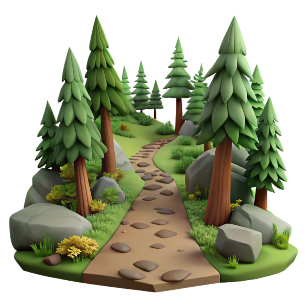 stunning rustic Forest Path Photography Scene Isolated Transparent Background authentic png