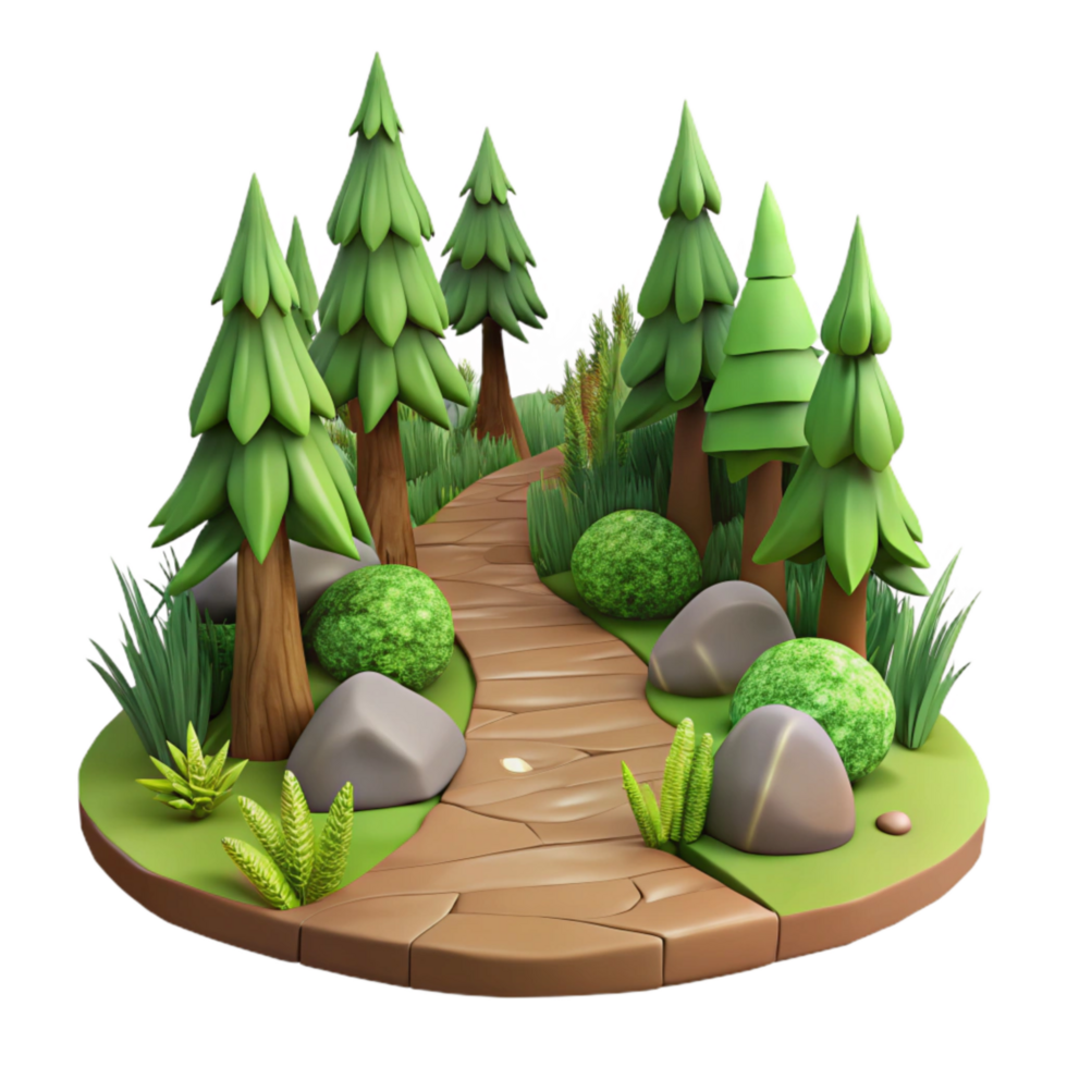 vibrant traditional Forest Path Photography Scene Isolated Transparent Background professional png