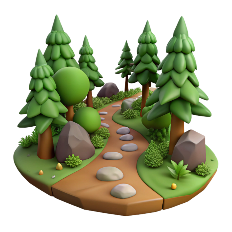 elegant modern Forest Path Photography Scene Isolated Transparent Background high quality png
