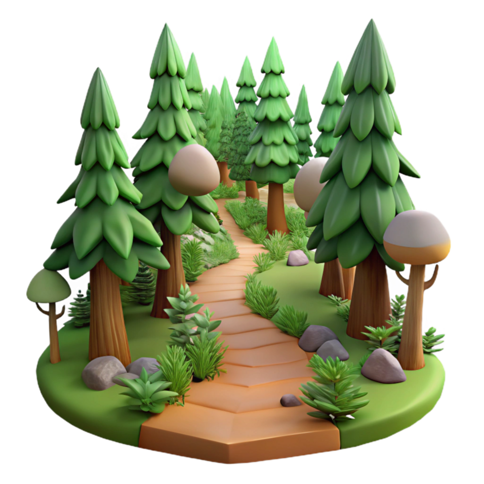 stunning creative Forest Path Photography Scene Isolated Transparent Background original png