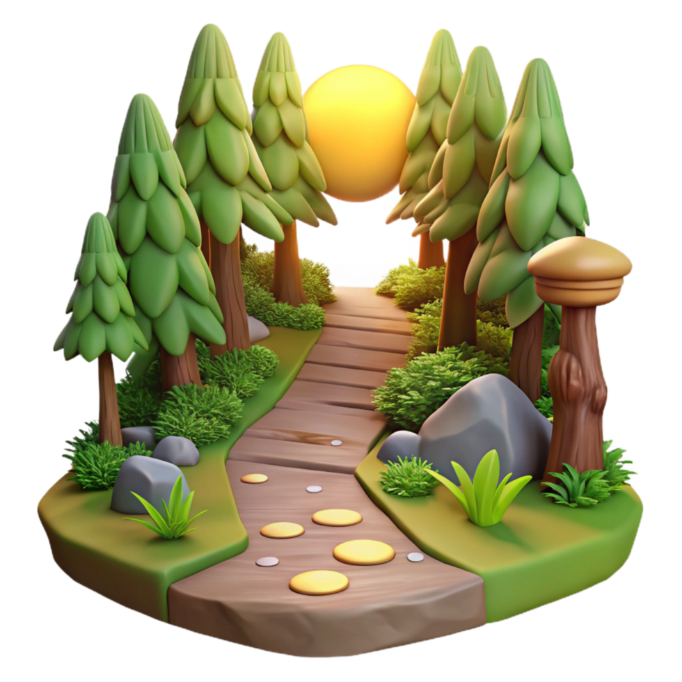 impressive traditional Forest Path with Sunlight Filtering Through Trees Scenic View Cutout genuine png