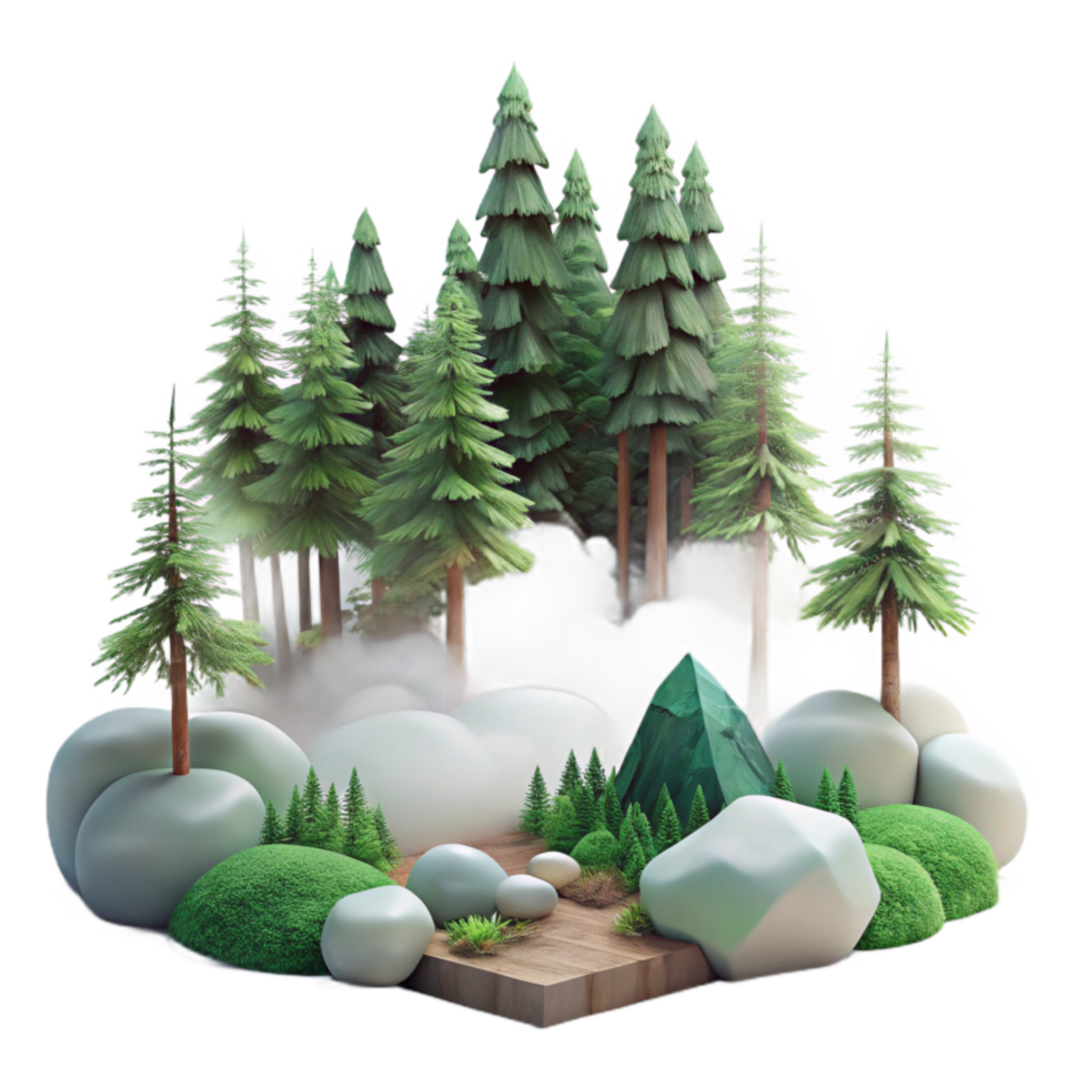 beautiful modern Forest Photography Scene with Sunlight Cutout authentic png