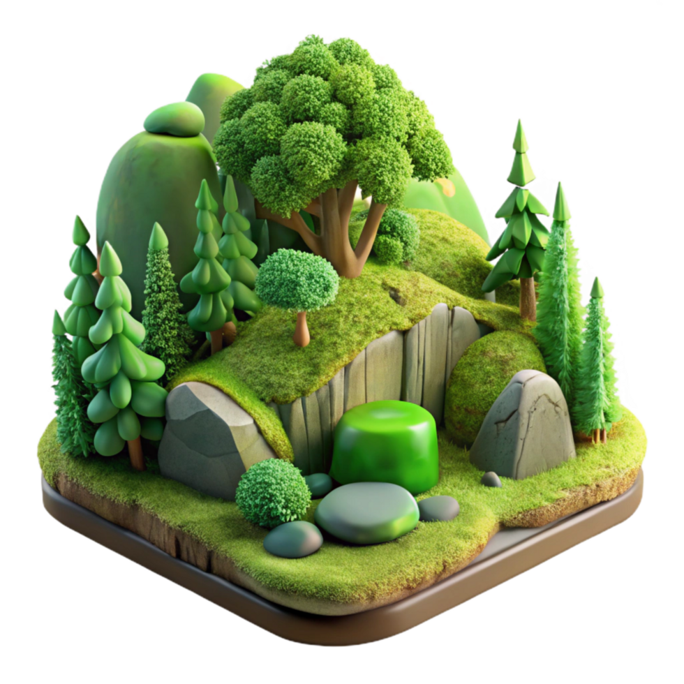 wonderful classic Forest Photography Scene with Sunlight Cutout premium png