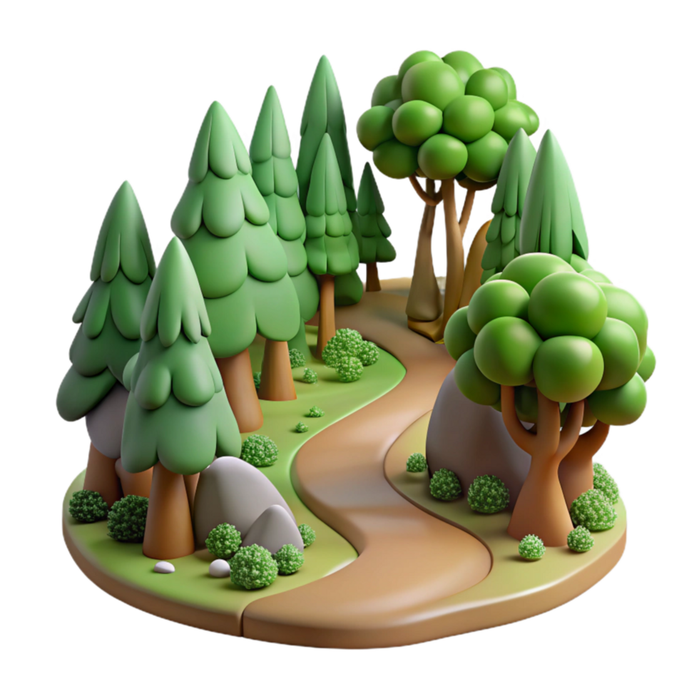 dramatic contemporary Forest Photography with Path and Trees Cutout authentic png