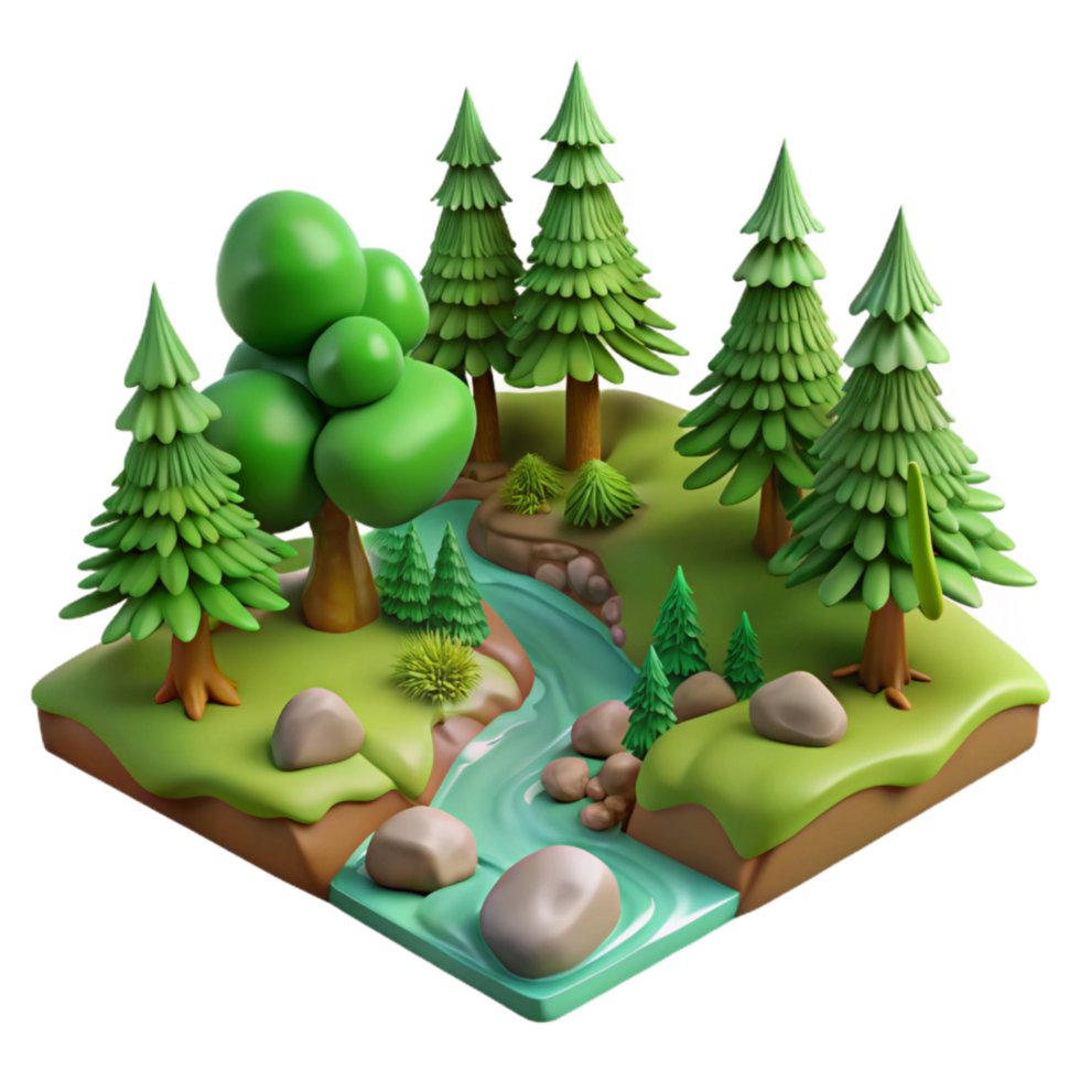 Forest Photography Scene with Sunlight Cutout png