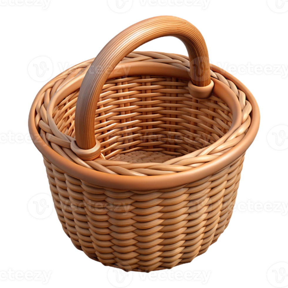 vibrant abstract Wicker Basket with Handles Isolated Element original png