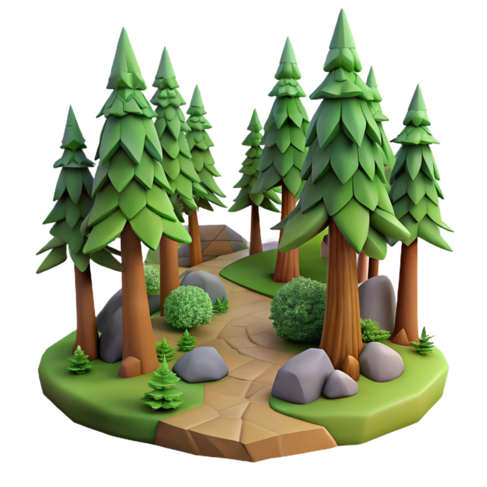 Forest Photography with Path and Trees Cutout png