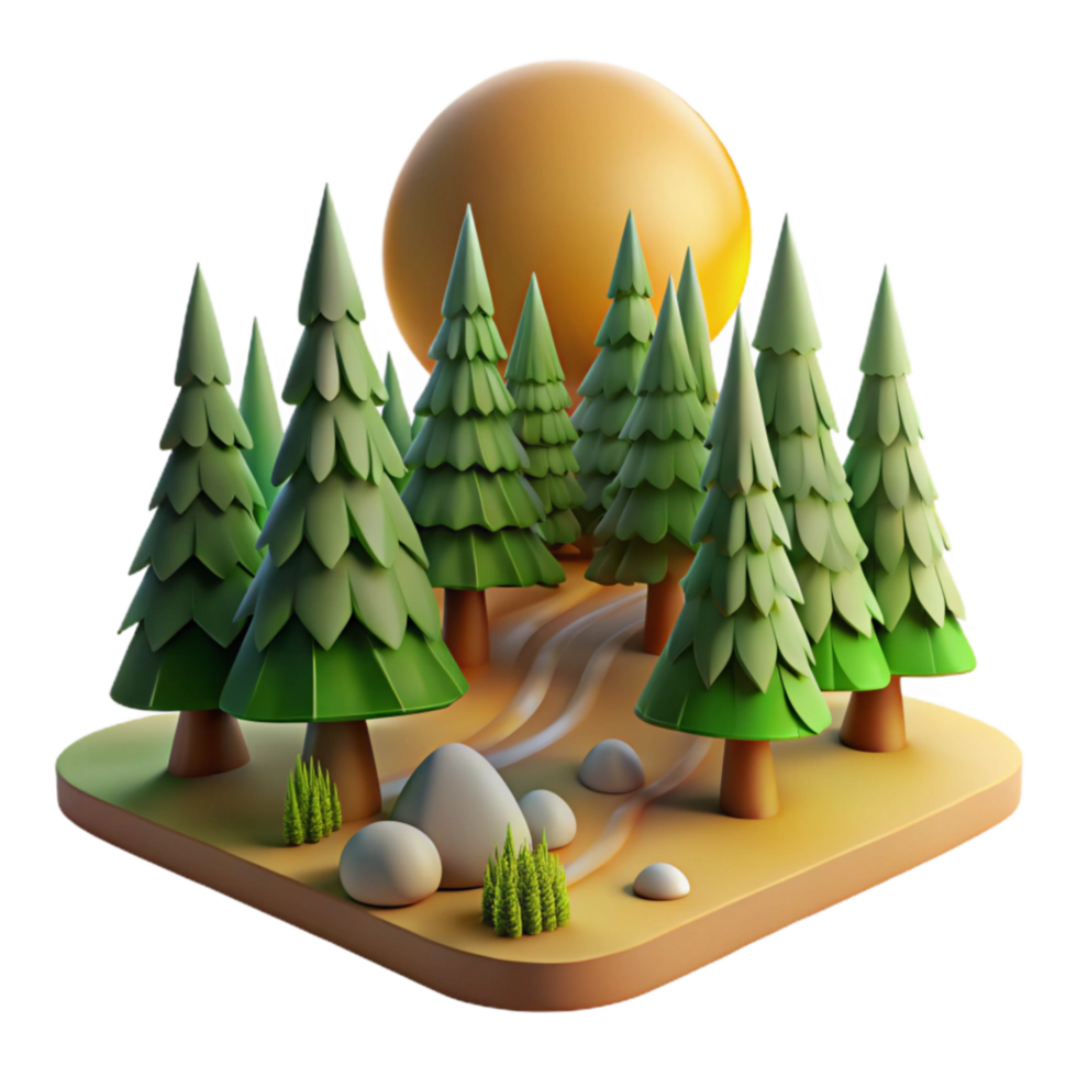 magnificent artistic Forest Photography with Sunlight Through Trees Cutout premium png