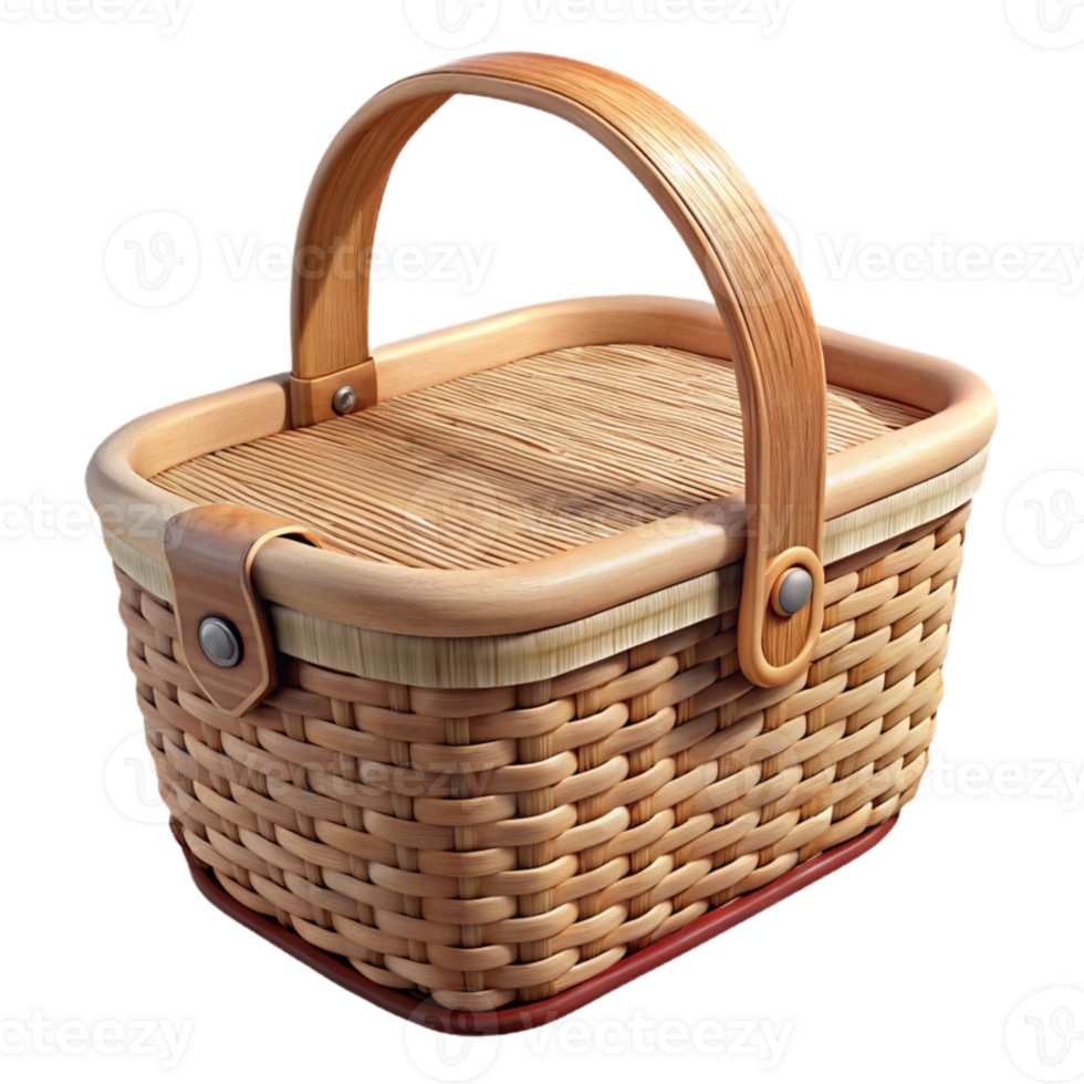 wonderful artistic Wicker Picnic Basket Cutout Front View original png
