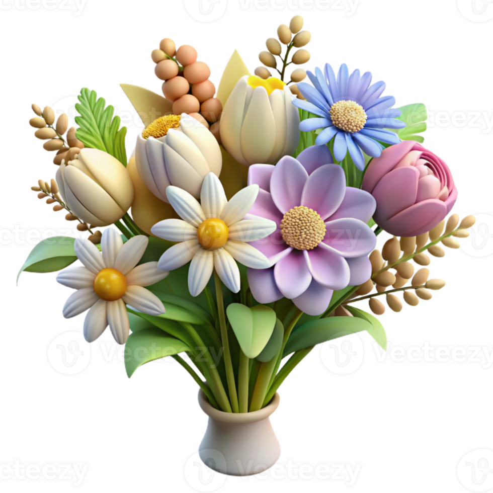 beautiful traditional Wildflower Bouquet Isolated with Assorted Blooms high resolution png