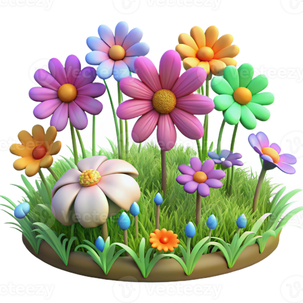 impressive abstract Wildflower Meadow Colorful Bloom Isolated high quality png