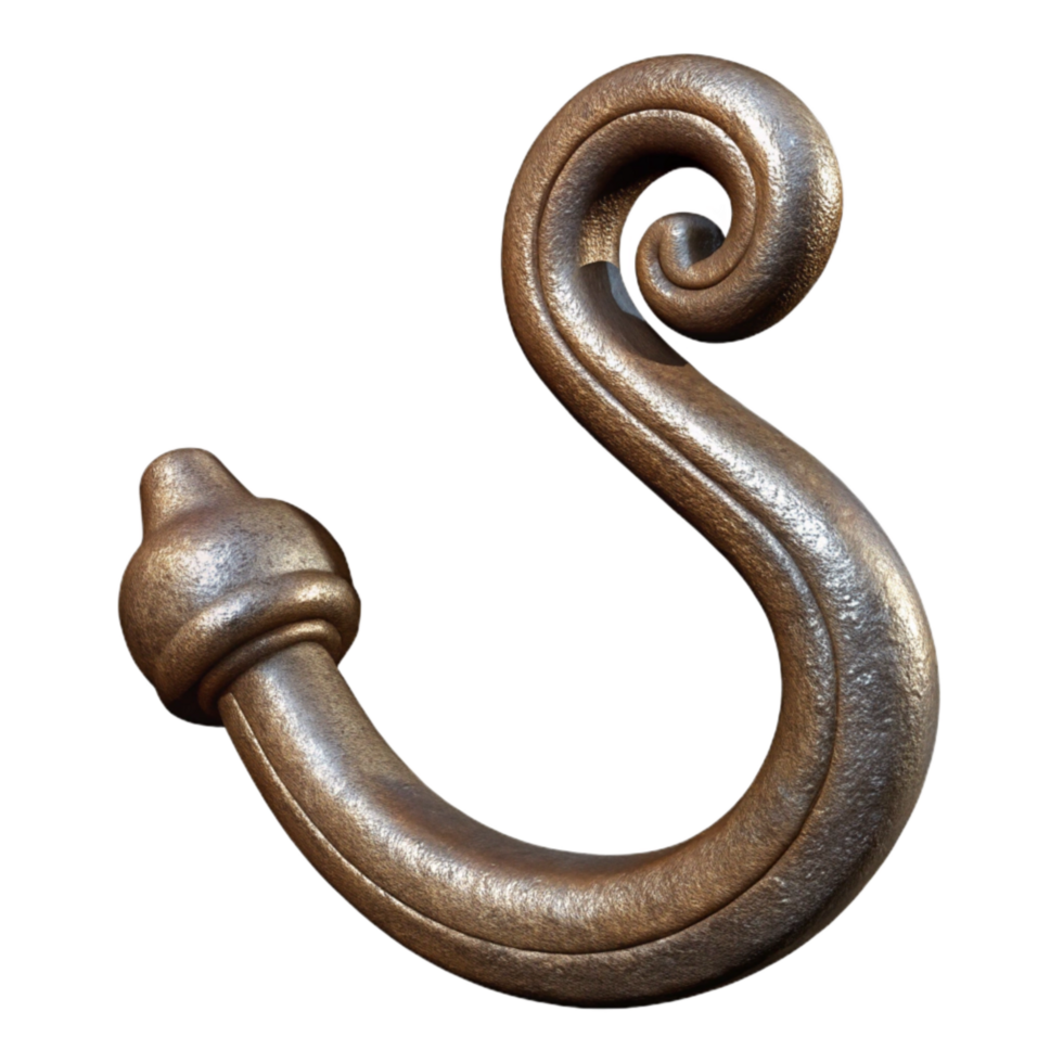 wonderful contemporary Forged Iron Hook Decorative Design Isolated high resolution png