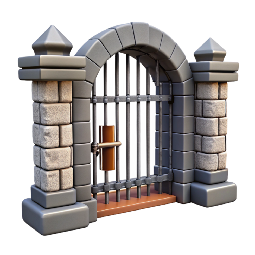 extraordinary rustic Forgotten Castle Gate Iron Bars Cutout authentic png