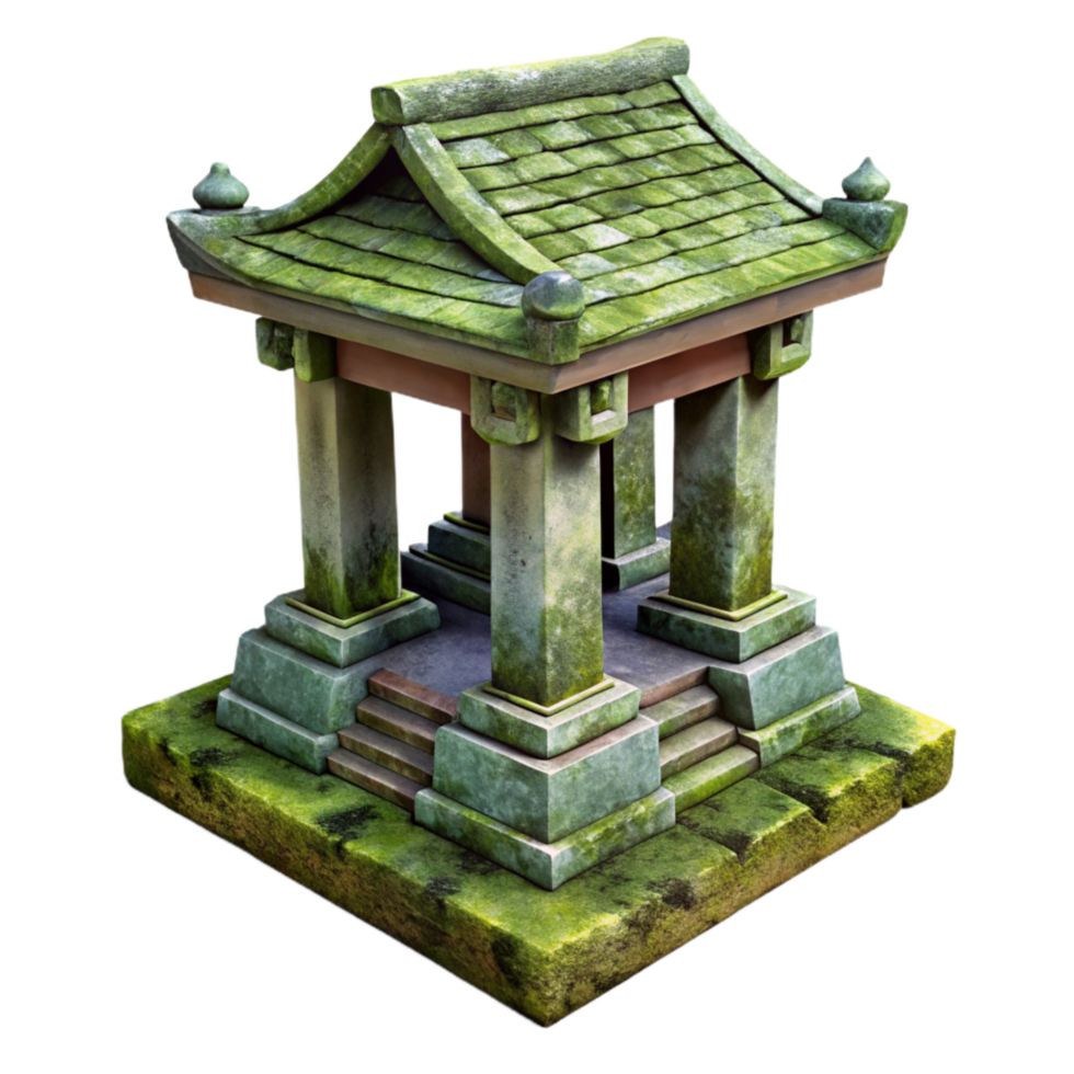 elegant classic Forgotten Shrine Mossy Texture Isolated exclusive png