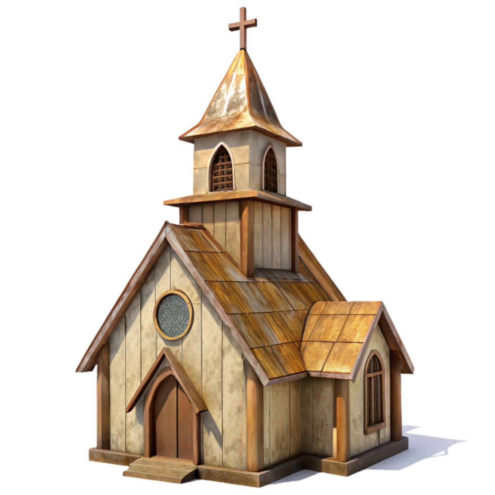 impressive creative Forgotten Village Church Steeple Pointing Up Isolated authentic png