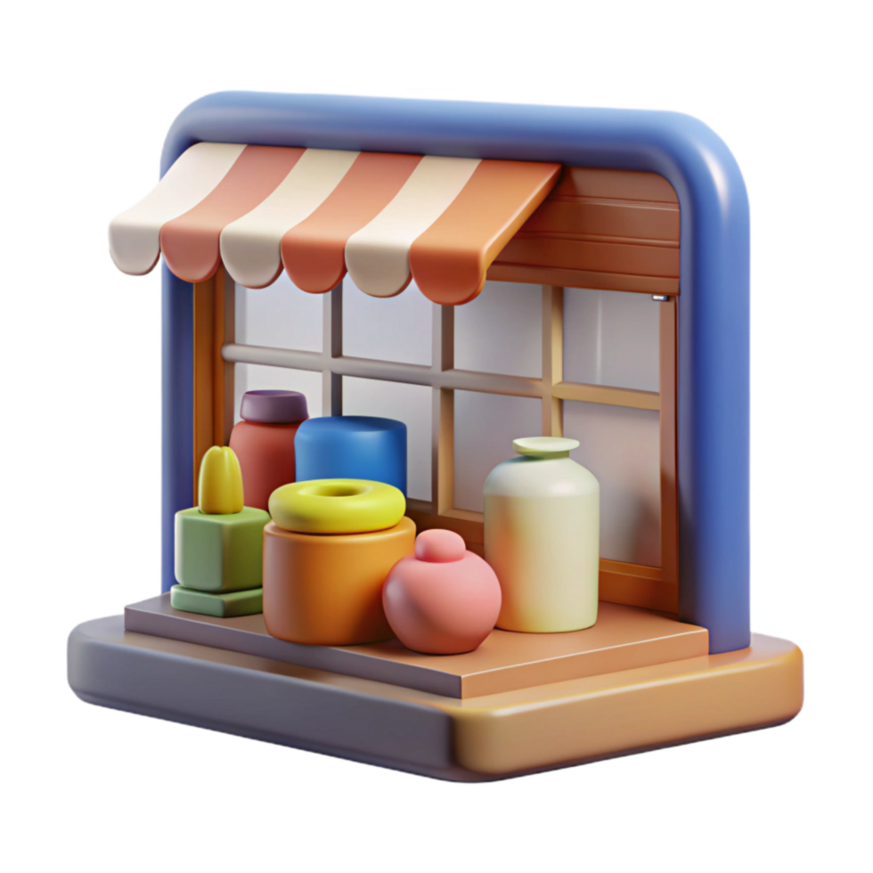 serene vintage Window Display Retail Store Products Isolated genuine png