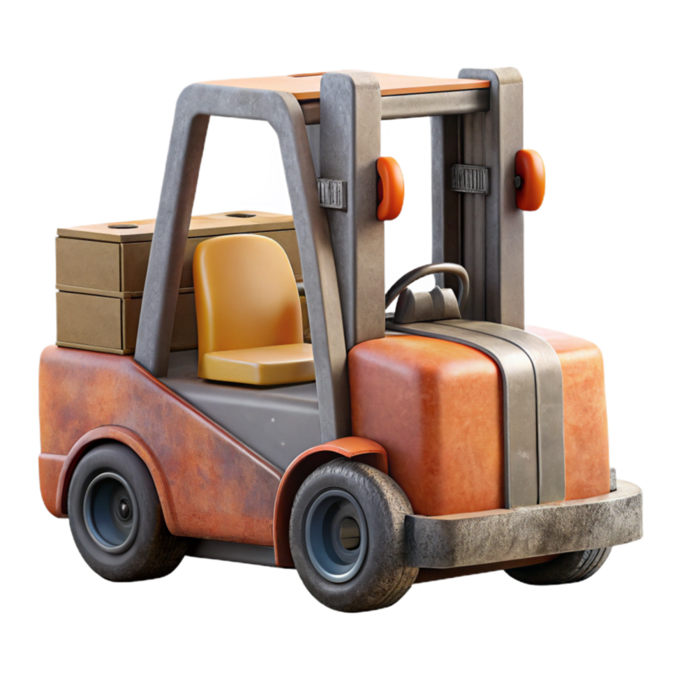 impressive artistic Forklift Truck Side View Isolated high resolution png