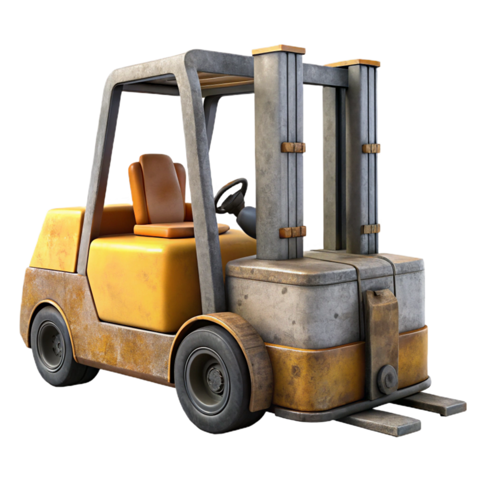 impressive classic Forklift Truck Side View Isolated premium png
