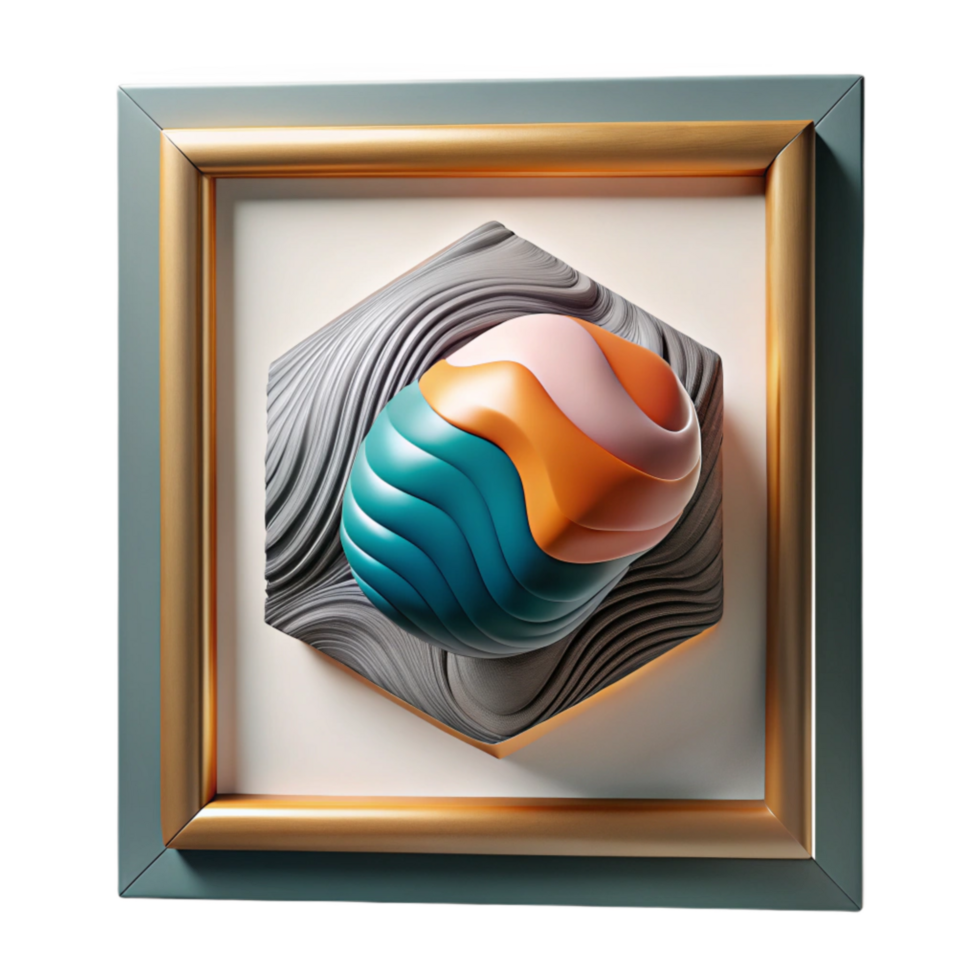 beautiful rustic Framed Artwork Abstract Design Isolated genuine png