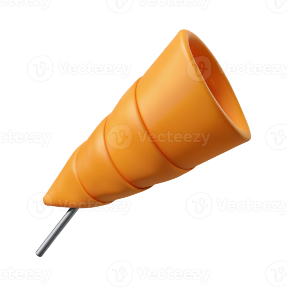 wonderful rustic Windsock Orange Flowing in Wind Isolated Cutout professional png