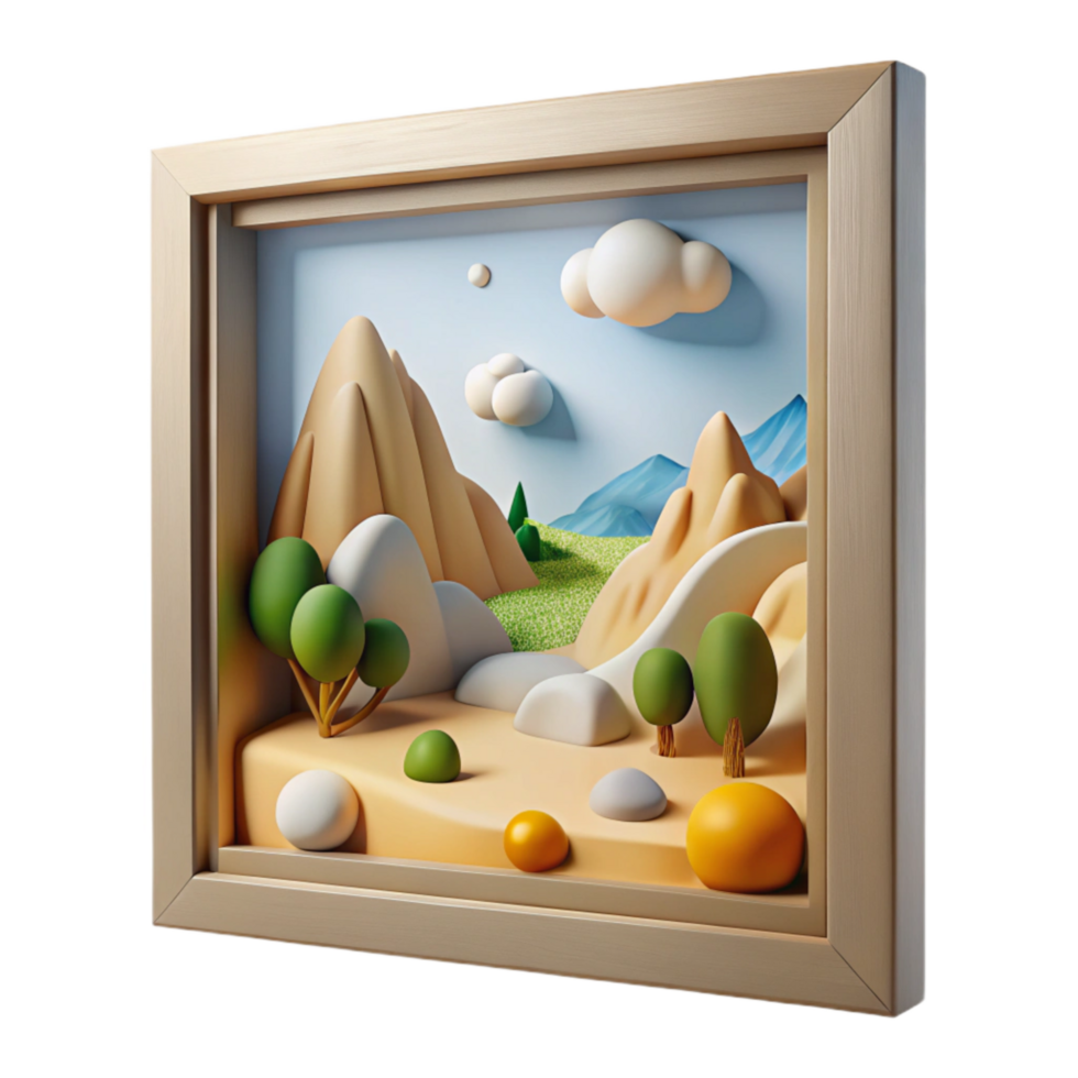 wonderful contemporary Framed Artwork Landscape Scene Transparent Background exclusive png