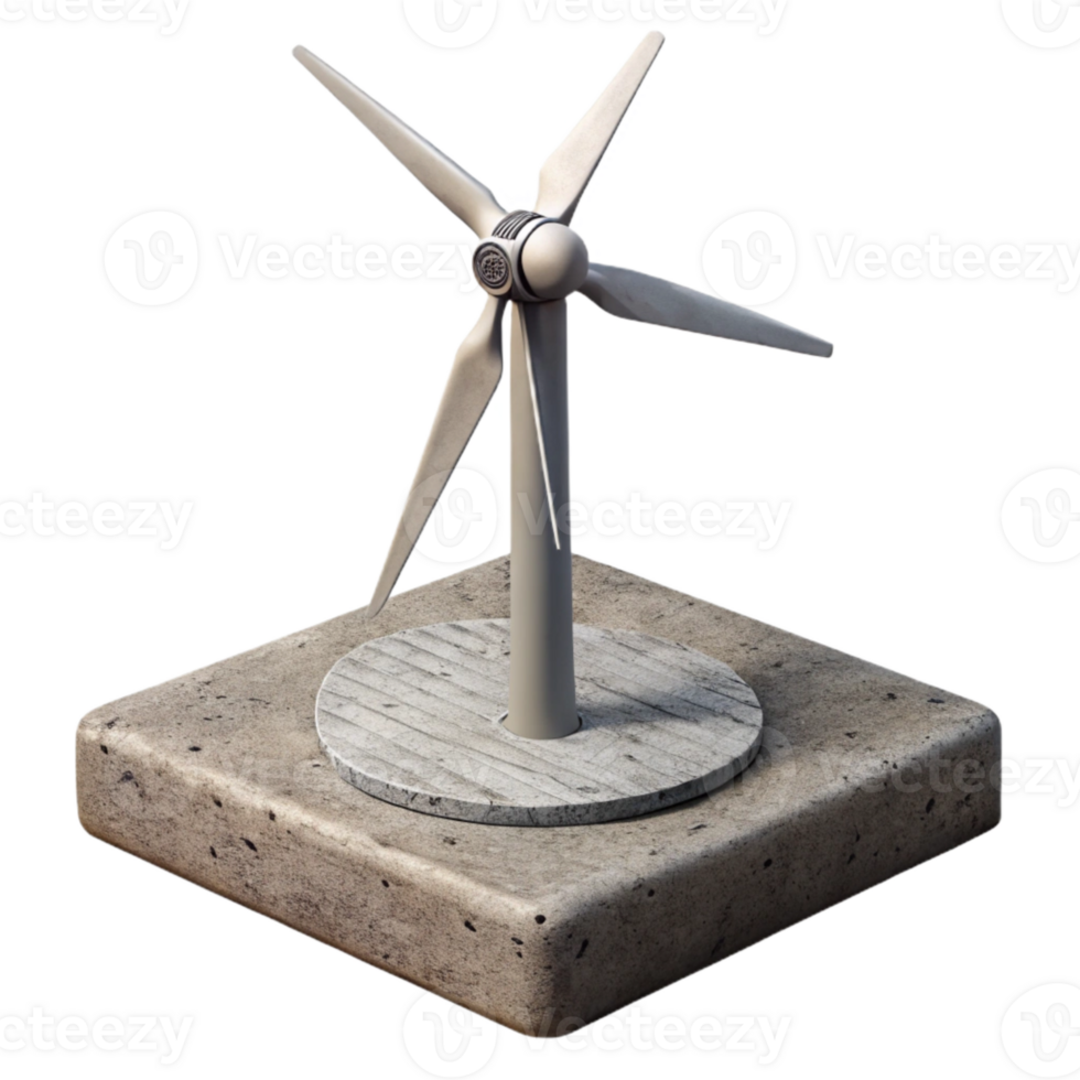 impressive vintage Wind Turbine Base Concrete Cutout png