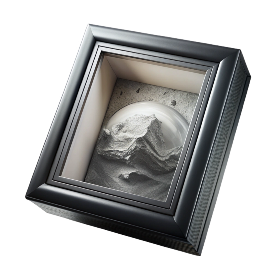 serene classic Framed Photograph Black and White Transparent Background premium png