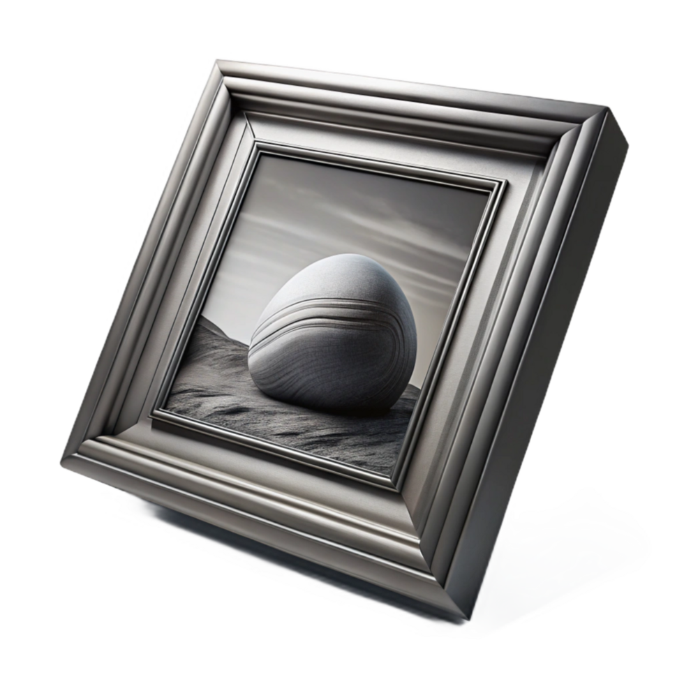dramatic minimalist Framed Photograph Black and White Transparent Background high resolution png