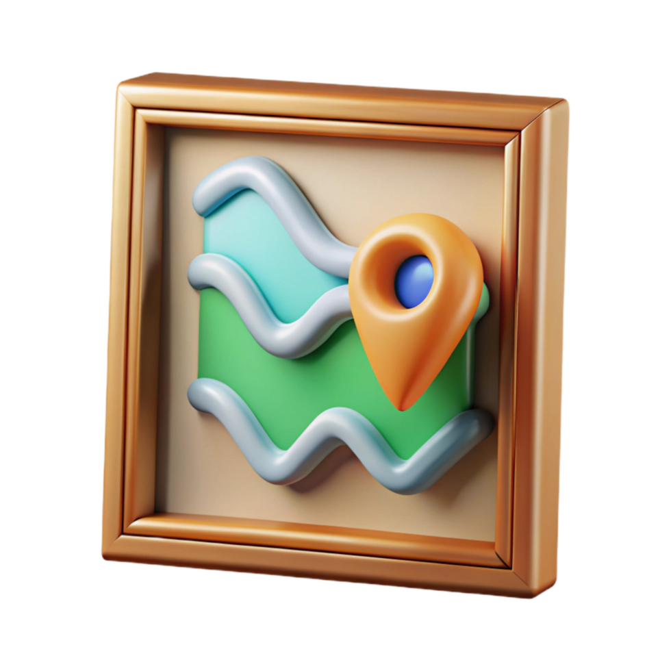 wonderful modern Framed Print Map Illustration Isolated high resolution png