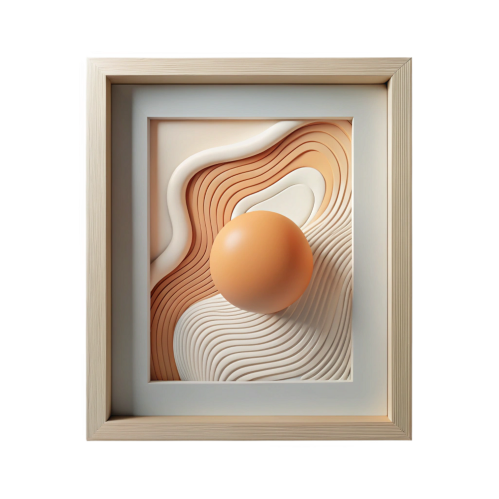 serene creative Framed Print Minimalist Style Transparent Background high resolution png