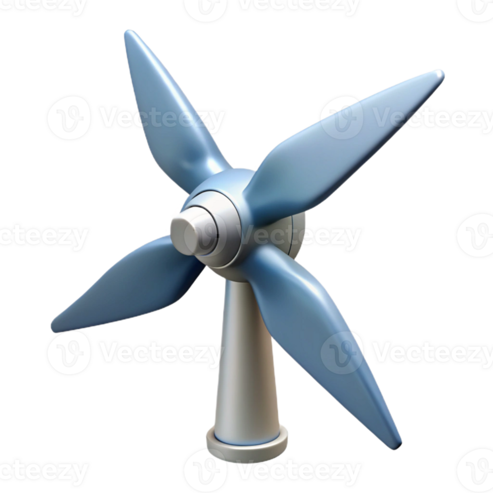 serene minimalist Wind Turbine Blades Rotating Isolated Cutout premium png