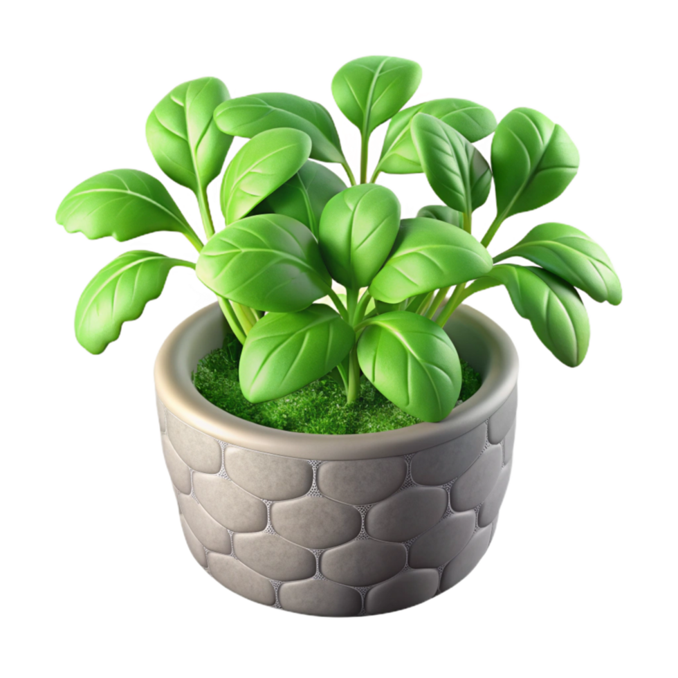 elegant vintage Fresh Herbs Growing Hydroponically Isolated genuine png