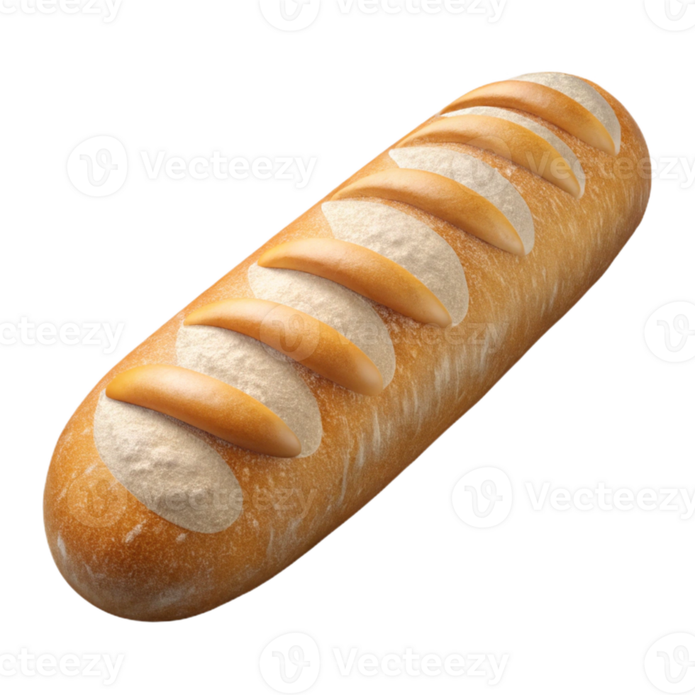 extraordinary traditional Freshly Baked Baguette Crusty Texture Transparent Background high quality png