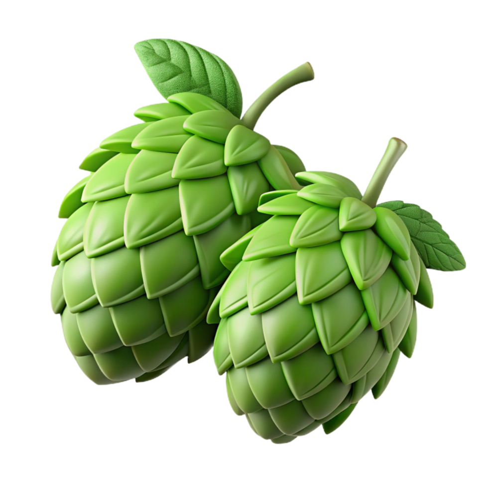 elegant rustic Fresh Hops Cones on Vine Cutout original png