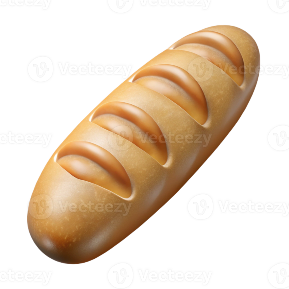 vibrant classic Freshly Baked Baguette Side Angle Isolated authentic png