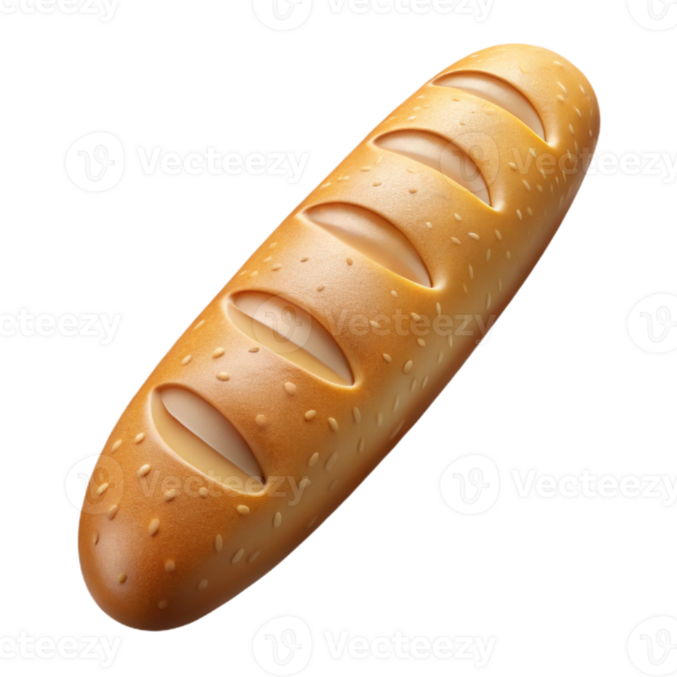 beautiful minimalist Freshly Baked Baguette Side Angle Isolated professional png
